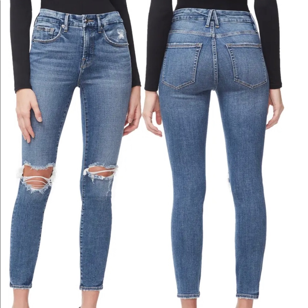 Good American Good Legs Crop High Waist Jeans Size 10/30
